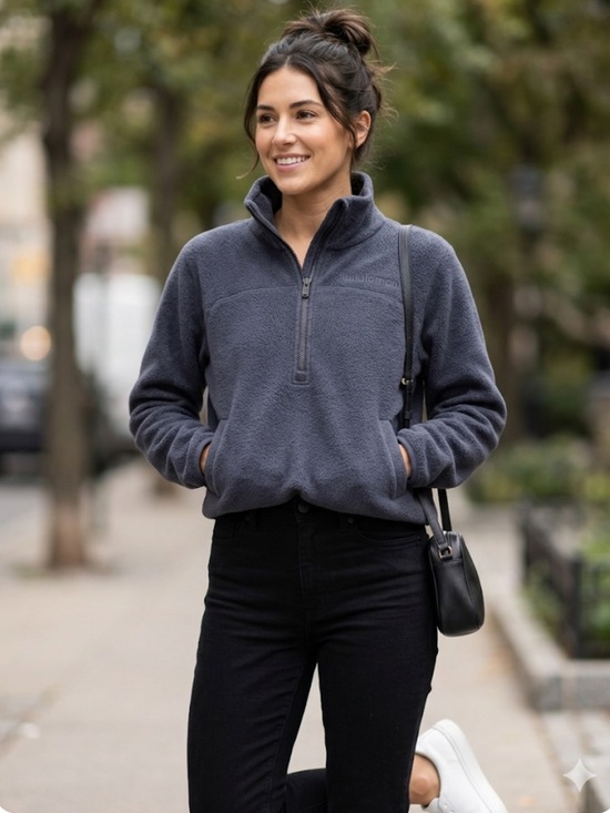 lululemon athletica Jackets & Blazers - lululemon Athletica Dark Navy Quarter-Zip Fleece Pullover